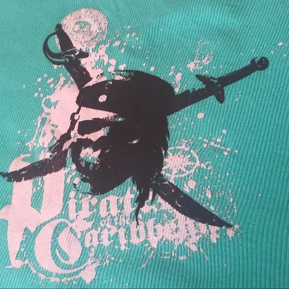 Disney POTC Tank Top Pirates of the Caribbean Skull Teal Pink XXL 2XL Plus Size - Picture 11 of 11